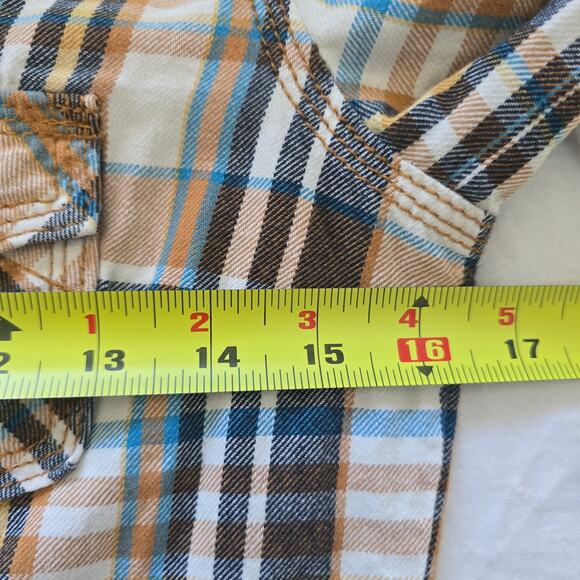 True Religion Womens Plaid Y2K Western Shirt Size XS Brown Pearl Snap Button - Picture 7 of 8